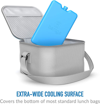 Ice Lunch Chillers - Ultra-Thin Ice Packs Perfect for Everyday Use in Lunch Bags, Lunch Boxes and Coolers - 4 Pack (Blue)